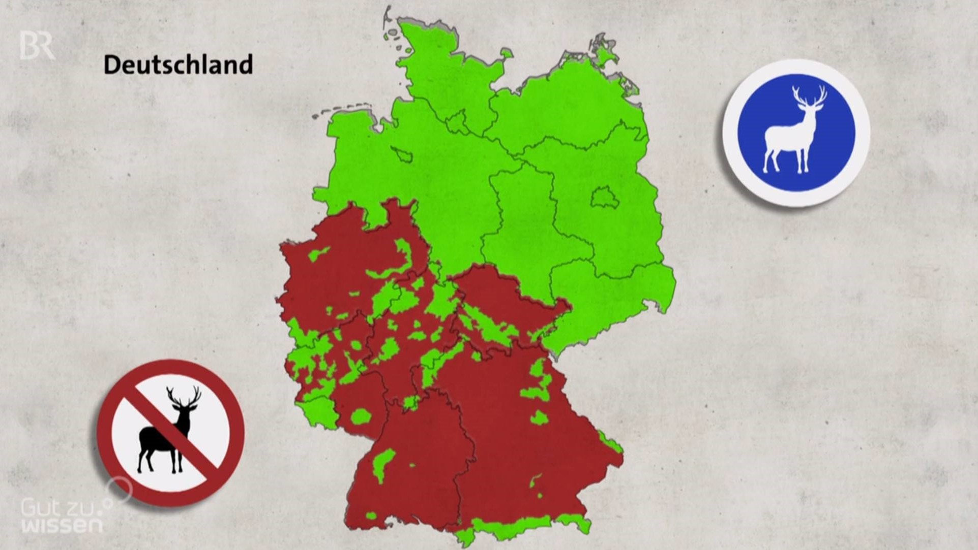 Rotwildbezirke und Wintergatter im BR